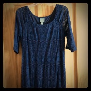 Dark blue 3/4 length sleeve dress size medium